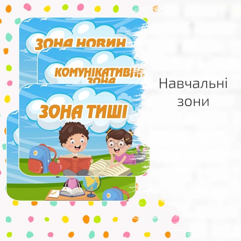 Оформлення класу НУШ “Навчальні зони” (free)