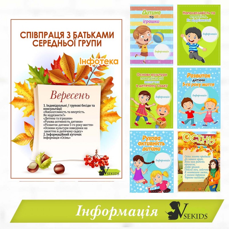 Інфотека «Співпраця з батьками середньої групи». Вересень